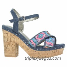 SANDALIAS JEANS MUJER CORCHO OWN R1715206
