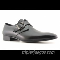 Zapatos Blucher Negros Picados Hebilla Angel Infantes 992135