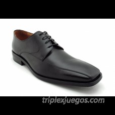 Zapatos Blucher Negros Piel Costura Tamicus S41 ALM205