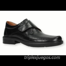 Zapatos Hombres Negros Piel Velcro Cómodos Luisetti 0108 