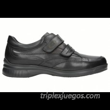 Zapatos Negros Piel 2 Velcros Fluchos 7783